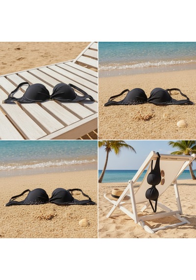 Bonbon Kadın Plaj Giyim Siyah Renk Bikini Üst Bb2630
