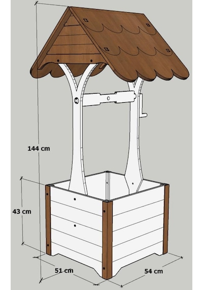 “Mandu” Ahşap Su Kuyusu Saksı