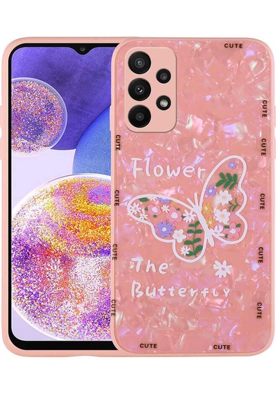 Galaxy Uyumlu A33 5g Kılıf Desenli Sert Silikon Mumila Kapak - Pink Flower Pink Flower Pink Flower