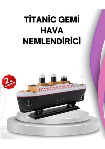 Ultra Sessiz Titanik Gemi Led Işıklı Aroma Difüzörü Oda Nemlendirici Renkli