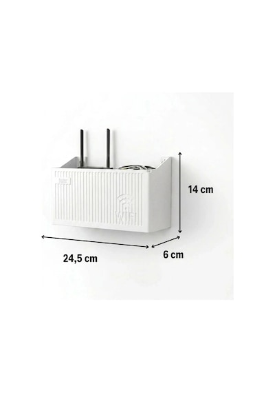 Duvar Tipi Wi-fi Modem Saklama Kutusu Beyaz Kablo Düzenleyici Router Raf Organizer 5468 Çok Renkli