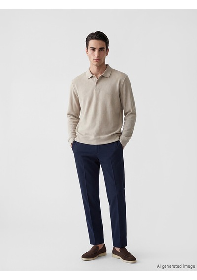 Lcwaıkıkı Classic Gri Polo Yaka Erkek Sweatshirt