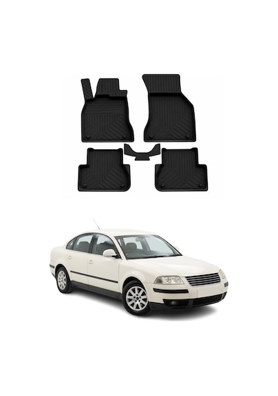 Volkswagen Passat B5.5 2000-2004 Uyumlu 4d Havuzlu Paspas Kauçuk Siyah 5 Parça