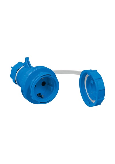 Tp Electric 3101-370-0900 Vidalı Bağlantı 16a Kauçuk Uzatma Prizi Mavi