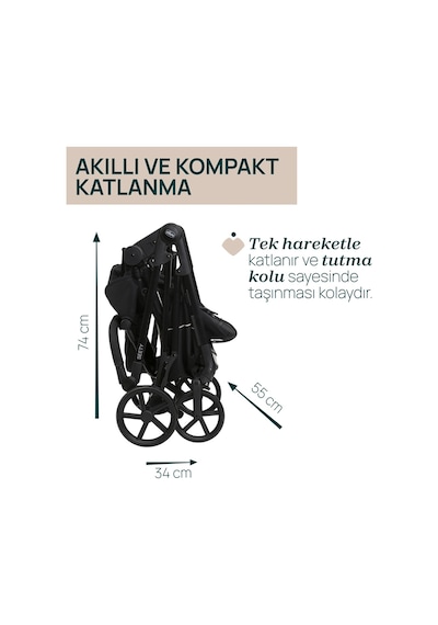 Chicco Seety Bebek Arabası Etna Black 05087097070000