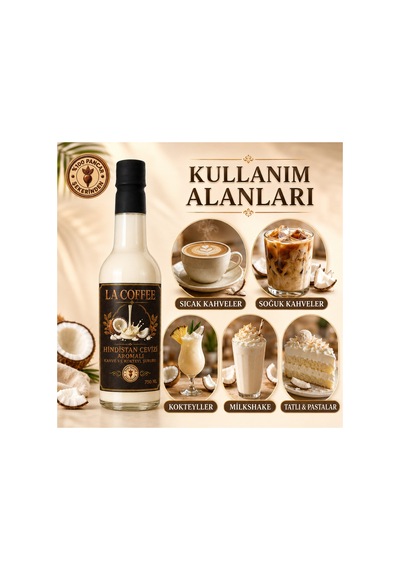 La Coffee Hindistan Cevizi Aromalı Kahve Ve Kokteyl Şurubu 750 Ml - %100 Pancar Şekerli