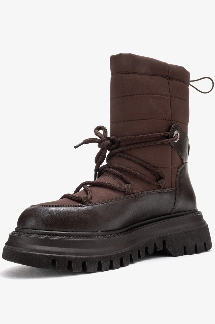 Luvishoes Luvi Shoes Weld Kahverengi Cilt Kadın Kar Botu Kahverengi Deri