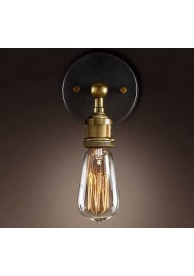Mylights Retro Siyah Eskitme Mafsalı Aplik Siyah
