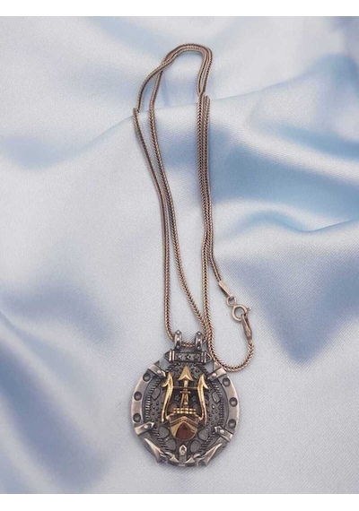 Vog Vikings Gotik Tasarım Üç Başlı Mızrak İşlemeli 925 Ayar Gümüş Sevgiliye,babaya,arkadaşa Kolye