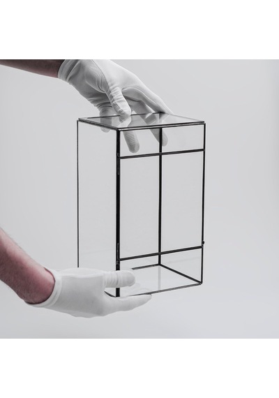 25x15x12cm Siyah Geometrik Teraryum Cam Fanus Takı Aksesuar Çikolata Kutusu Diğer