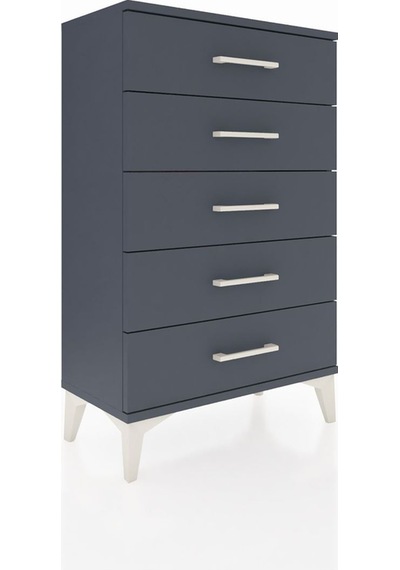 Arges Komodin 5 Çekmeceli 60x30x96 Antrasit-antrasit Antrasit