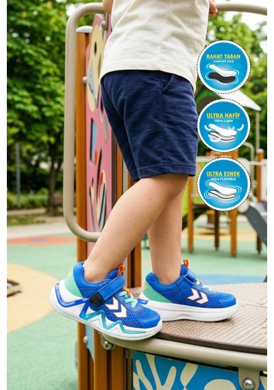 HUMMEL Mavi Fileli Hafif Esnek Erkek Çocuk Spor Ayakkabı 900888 Hml Orıo Jr