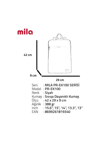 Classone Mila Pr-ek103 15,6'su Geçirmez Kumaş Fermuar Notebook Sı Mor