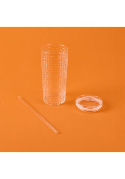 Mien Pipetli Cam Bardak - Şeffaf - 550 Ml Şeffaf