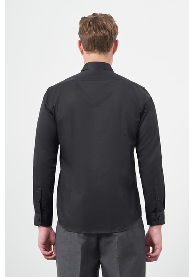 İmza Siyah Uzun Kol Düz Bez Ayağı Sert Yaka Cepsiz Pamuklu Classic Slim Fit Gömlek 1004245267 Siyah İmza Siyah Uzun Kol Düz Bez Ayağı Sert Yaka Cepsiz Pamuklu Classic Slim Fit Gömlek 1004245267 Siyah