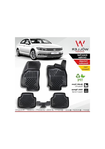 3d Havuzlu Paspas, Volkswagen Passat B8.5 Uyumlu, 2015-2023 Açık Bej