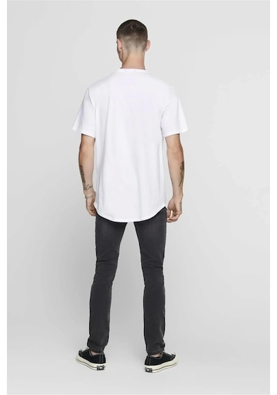 Only&sons 22002973 0 Yaka Erkek Tshirt - Ekru Ekru