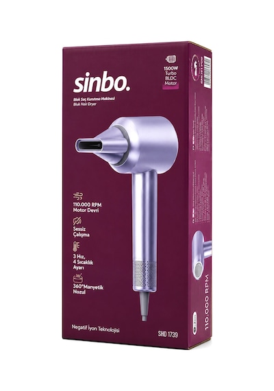 Sinbo Saç Kurutma Ve Şekillendirme Makinesi - Mavi Renk - Bldc Turbo Motor