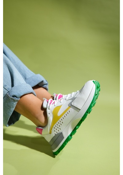 Luvishoes Blaj Beyaz Sarı Multi Kadın Spor Ayakkabı Beyaz - Sarı