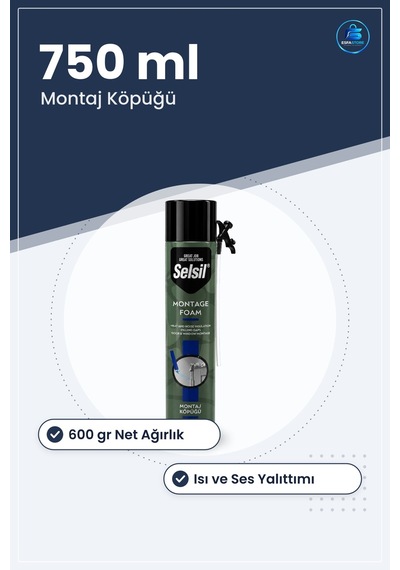 İnşaat Montaj Köpüğü 750 Ml 600 Gr Boşluk Doldurma Isı Ses Yalıtı