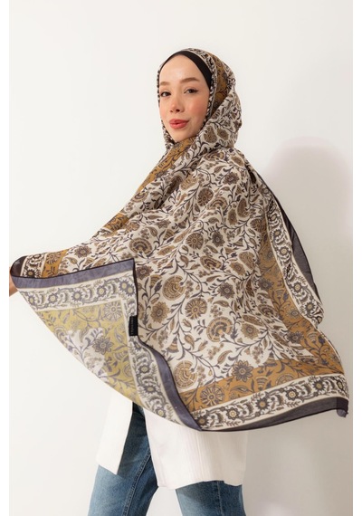 Mimiyum Soft Şal Çini Desenli Siyah