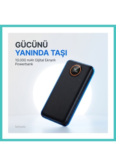 Ny Joy 3012 10.000 Mah Lcd Ekran Dahili Kablolu 22.5w Hızlı Şarj Powerbank Nyjoybz Çok Renkli