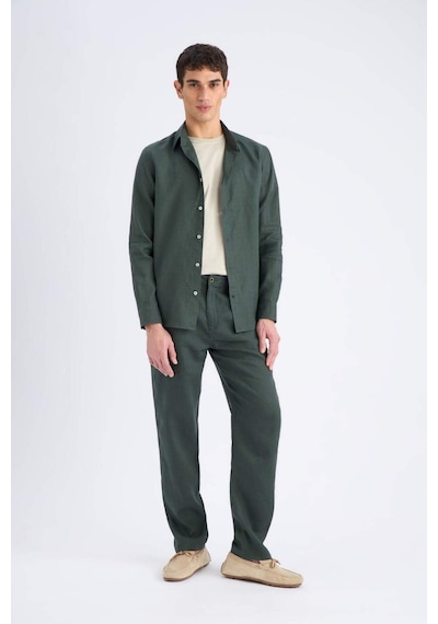 DeFacto %100 Keten Relax Fit Rahat Kesim Düz Paça Yazlık Pantolon -  C1117AX25SPKH498