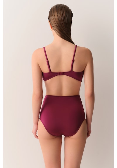 Suwen Metal Aksesuarlı Straplez Bikini Üst Sbn26540c1283 Bordo