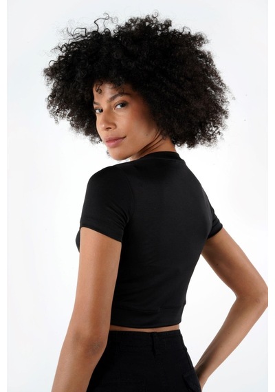 Alexandergardı Bisiklet Yaka Crop T-shirt B24-326a 001
