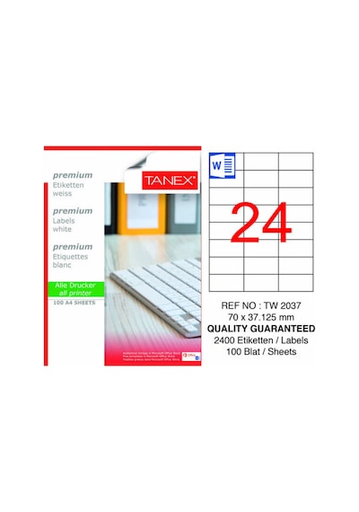 Tw-2037 70x37.125m Laser Etiket 100lü-