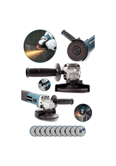 Steiner 2400 W 125 MM Avuç İçi Taşlama Makinesi + 10 Adet Disk