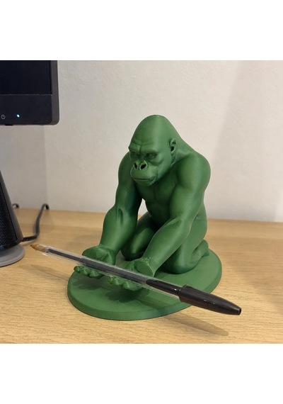 3d Baskı Goril Telefon Tutucu - Kaslı Goril Masaüstü Telefon Standı-yeşil Çok Renkli