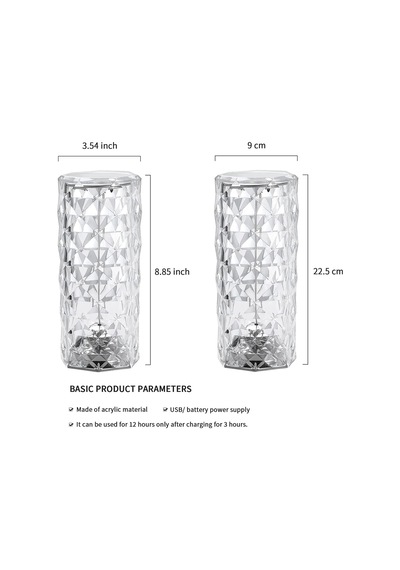 Big Rose Diamond Table Lamp Usb Charging Rgb Multi Colors Totch Lamp Kumandalı Kristal Dev Masa Lambası Rgb Renkli