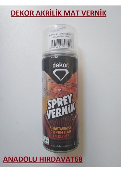 Dekor 400 Ml Akrilik Sprey Mat Vernik Yüksek Kalite Ürün