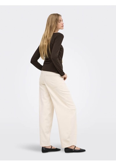 Only Onlelena L/s Boatneck Metal Top Jrs Noos Kahverengi Kadın Bluz 15380314