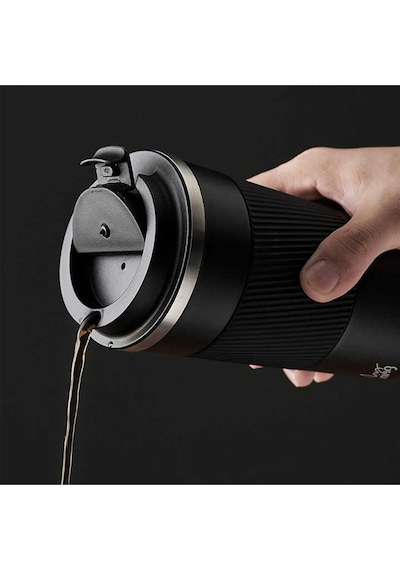 Any Morning Ba21549 Paslanmaz Çelik Termos Mug 500 Ml Siyah, Kaymaz Silikon Halka, Sızdırmaz Kapak