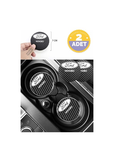 Karbon Desenli Ford Mondeo Bardak Altlığı Ford Mondeo İç Mekanı İçin Spor 7 Cm Tasarımı 2 Adet 2 Adet