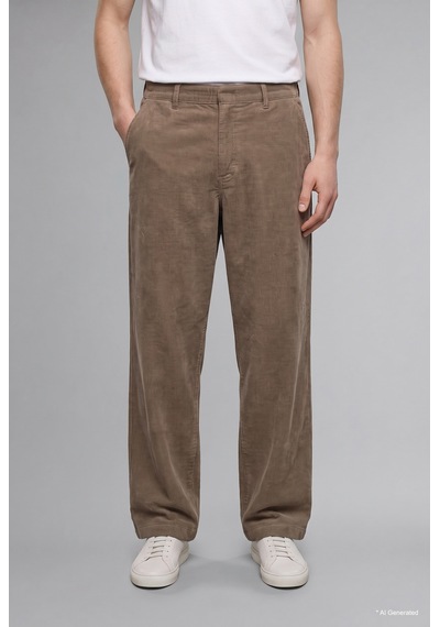 Defacto Baggy Fit Geniş Kalıp Normal Bel Geniş Paça Kadife Pantolon H3894ax26wngr53 Gri-gr53