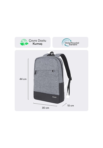 Mack MCE-1104 Unicity Eco 15.6" Notebook Sırt Çantası Gri