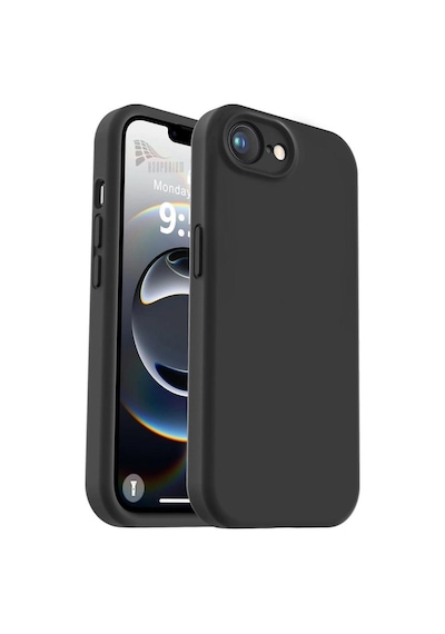Apple Uyumlu iPhone 16e  Silikon Kılıf - Pastel Renk Tonu Esnek Tam Koruma Kapak - Siyah