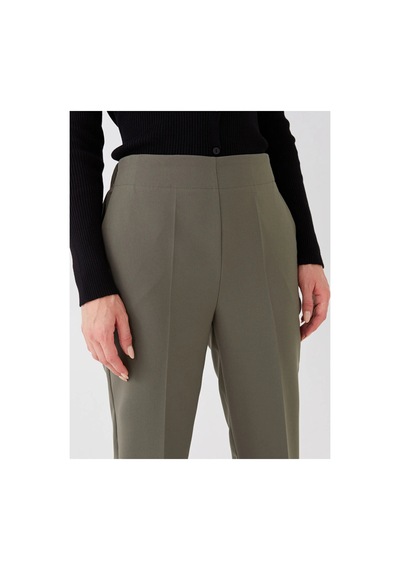 LC Waikiki Lcwaıkıkı Classic Haki Beli Lastikli Standart Fit Kadın Pantolon