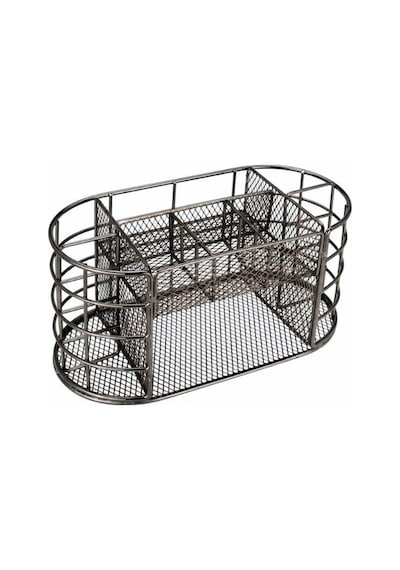 Temel Nikel Metal Mesh Masaüstü Organizer Çekmeceli Çok Bölmeli 22x11x11 Cm 9507b Koyu Gri