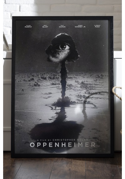Oppenheimer Siyah Ahşap Çerçeveli Poster, Dekoratif Film Duvar Tablosu