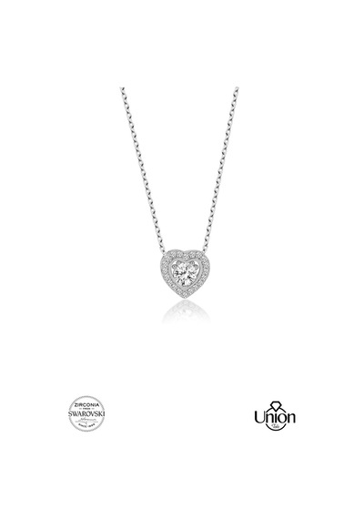 Union Swarovski Zirconia Kadın Kalp Pırlanta Doğum Günü Gümüş Ko