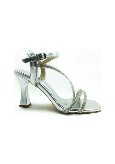 Çarıkçım 8 Cm Topuklu Ayakkabı Gümüş 13 Y-082 001