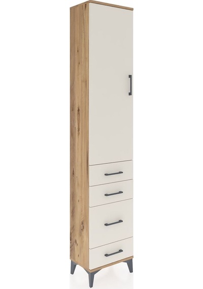 Arges Dolap 2 Raflı 4 Çekmeceli Tek Askılı 44x30x221 Çam-aytaşı Atlas Çam