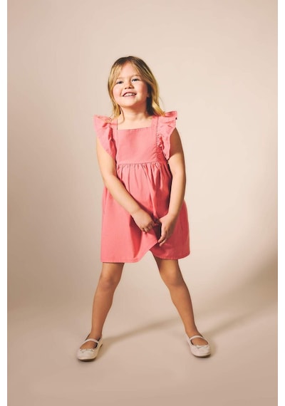 Defacto Askılı Poplin Elbise Kız Bebek H4370a526smpn682 Pembe-pn682