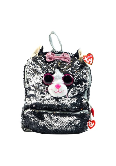 Ty Fashion Pullu Sırt Çantası Kedi Kiki 27 Cm Gümüş