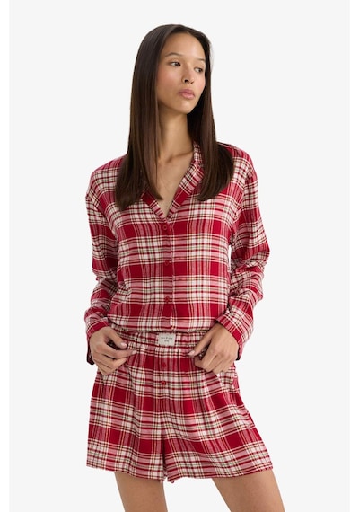 Defacto Regular Fit Flanel Kareli Şort Pijama Altı-fall İn Love F3675ax25wnbr196 Bordo-br196