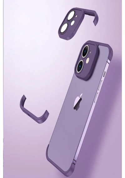 Apple Uyumlu iPhone 11 Kılıf 2 Parçalı Alt Üst Kamera Lens Korumalı Sert Silikon
